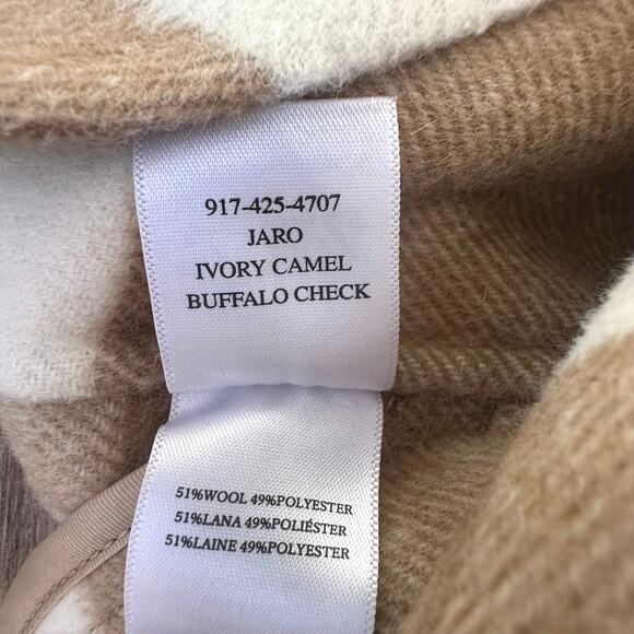 Rails Jaro Coat Oversized Wool Blend Ivory Camel Buffalo Check - Picture 11 of 11